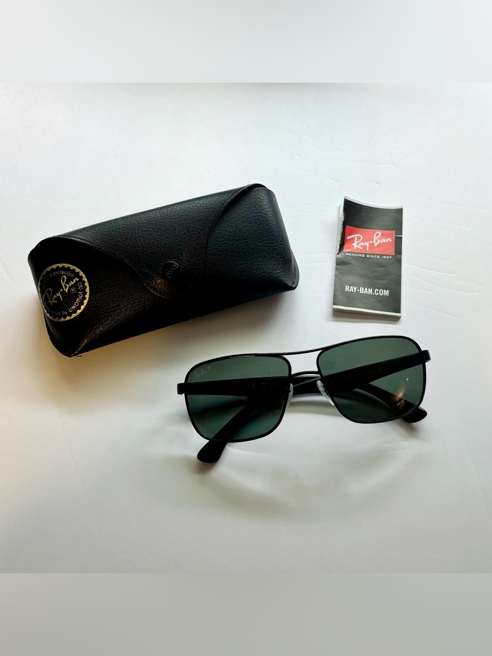 Ray-Ban RB3516 Matte Black Polarized Aviator Sunglasses